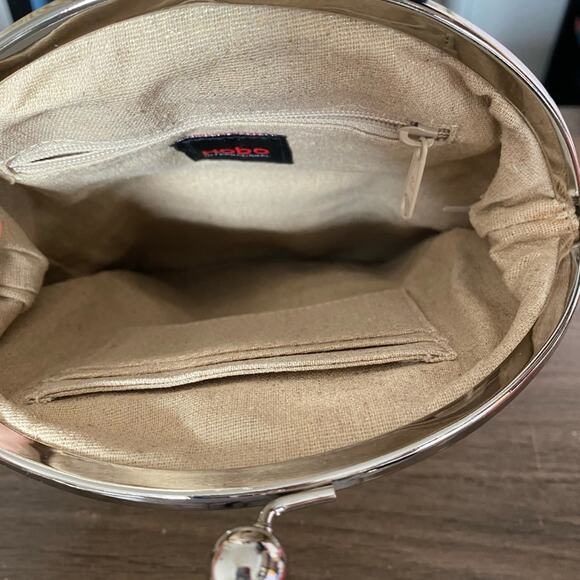 Hobo International Gold Leather Foldover Clutch Purse Handbag - Picture 9 of 10